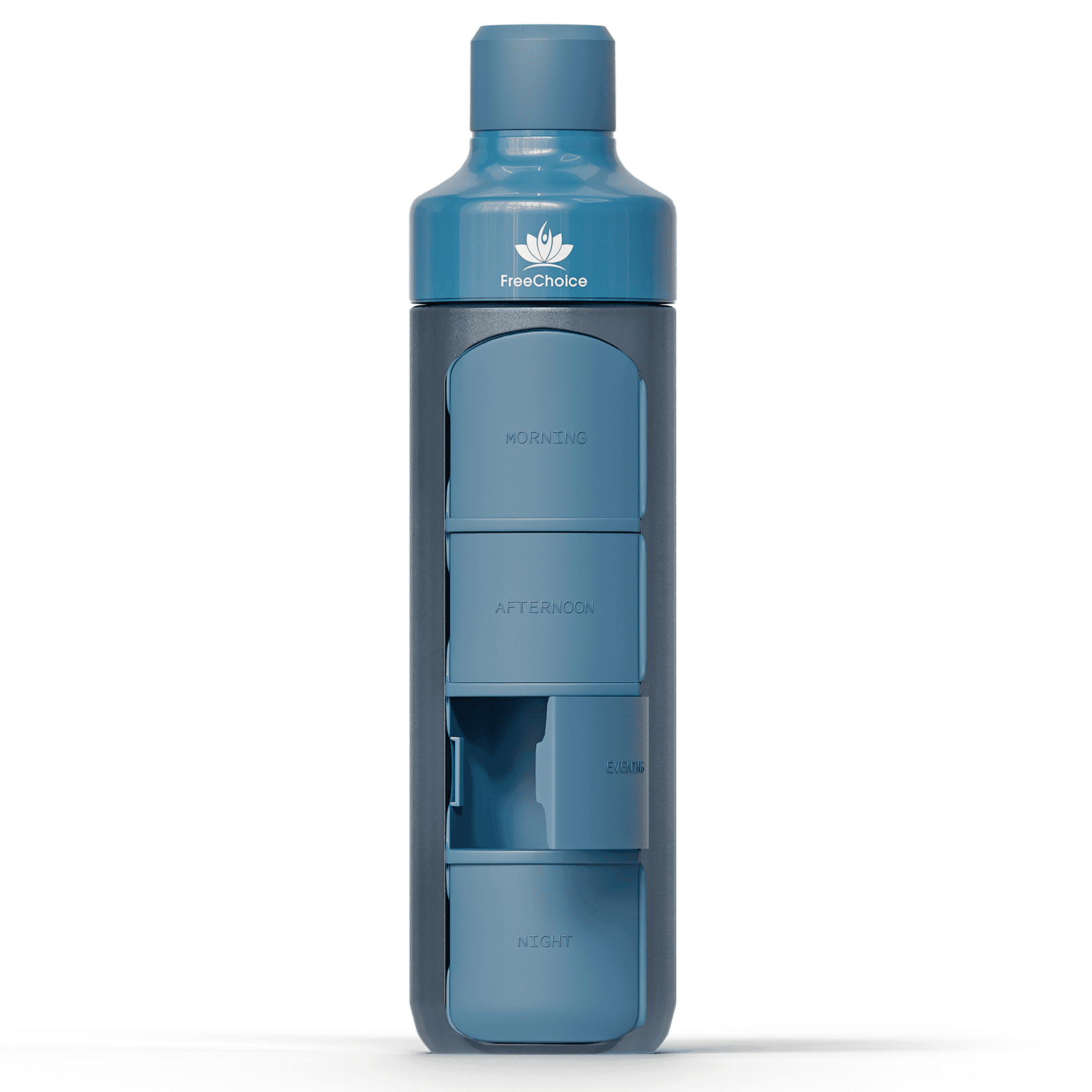 Waterfles met vitamine doosje